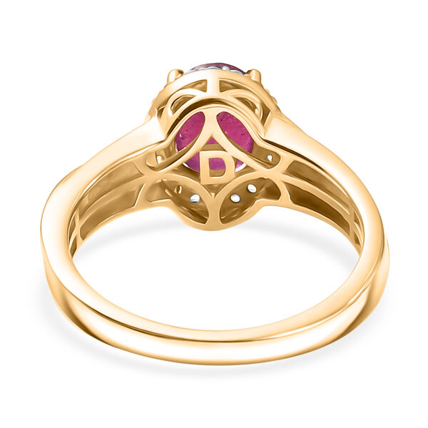 D'Joy afrikanischer Rubin und Zirkon zweifarbiger Ring - 2,21 ct. image number 6