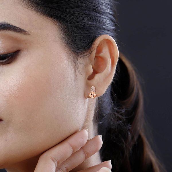 LUXORO zertifiziert und geprüft AAA Marropino Morganit und Diamant Ohrringe in 417 Roségold - 2,70 ct. image number 2