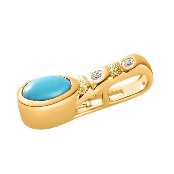 Sleeping Beauty Türkis Schmuckset 925 Silber Gelbgold Vermeil ca. 1,02 ct. image number 8