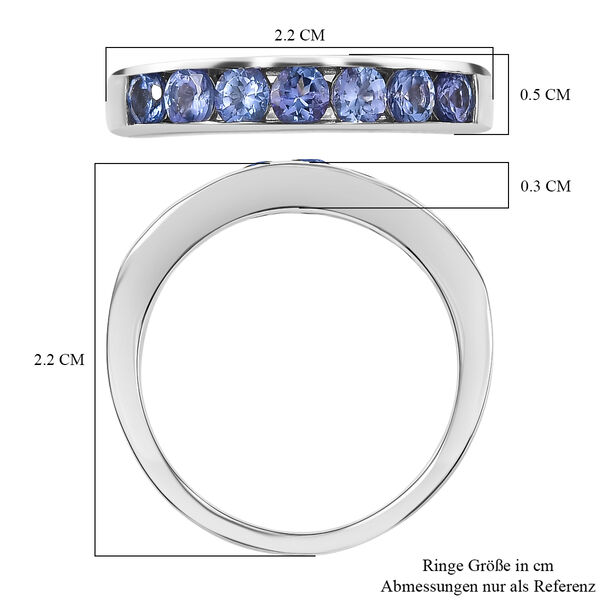 D'Joy AA Tansanit Ring, 925 Silber platiniert - 0,89 ct. image number 6