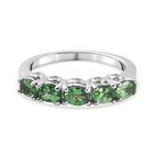 Tsavorite Granat und Zirkon 5 Stein Ring 925 Silber Platin-Überzug image number 0