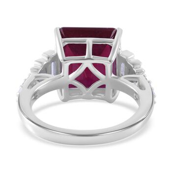 Afrikanischer Rubin und Moissanit-Ring - 8,08 ct.