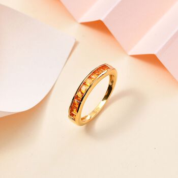 AA Salamanca Feueropal Ring 925 Silber 750 Gelbgold Vermeil (Gr&ouml;&szlig;e 20.00) ca. 0,61 ct