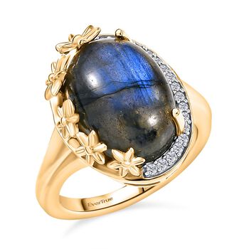 EverTrue AAA Labradorit und Zirkon Ring - 7,32 ct.