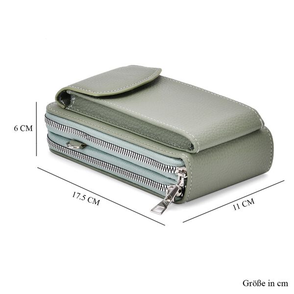 Crossbody Tasche mit RFID-Schutz, 11x6x17,5cm, Grün image number 7