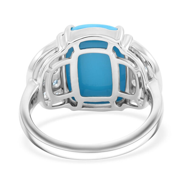 LUXORO zertifiziert und geprüft AAA Sleeping Beauty Türkis und Santamaria Aquamarin Ring in 417 Weißgold - 8,50 ct. image number 5