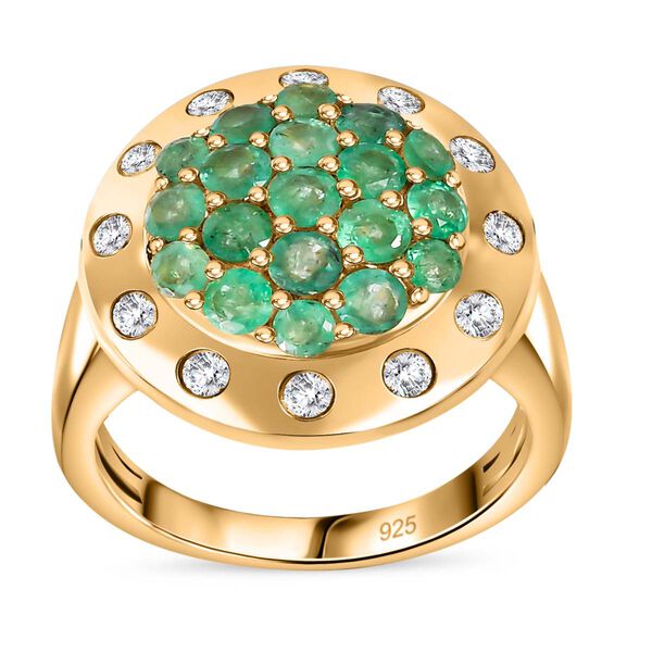 Gemfields Smaragd Ring, 925 Silber Gelbgold Vermeil (Gr&ouml;&szlig;e 18.00) ca. 2.22 ct image number 4