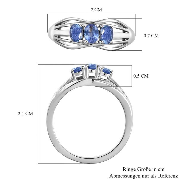 AA Tansanit-Ring, 925 Silber platiniert  ca. 0,56 ct image number 7