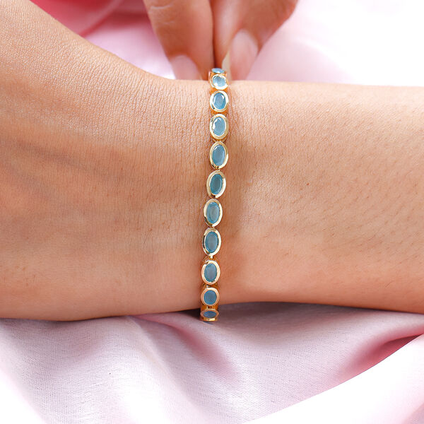 Grandidierit-Armband, ca. 19 cm, 925 Silber vergoldet ca. 6,51 ct image number 3