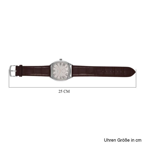 GENOA Limitierte Auflage Miyota Japanese Movement Uhr mit Echtlederarmband - Braun image number 8