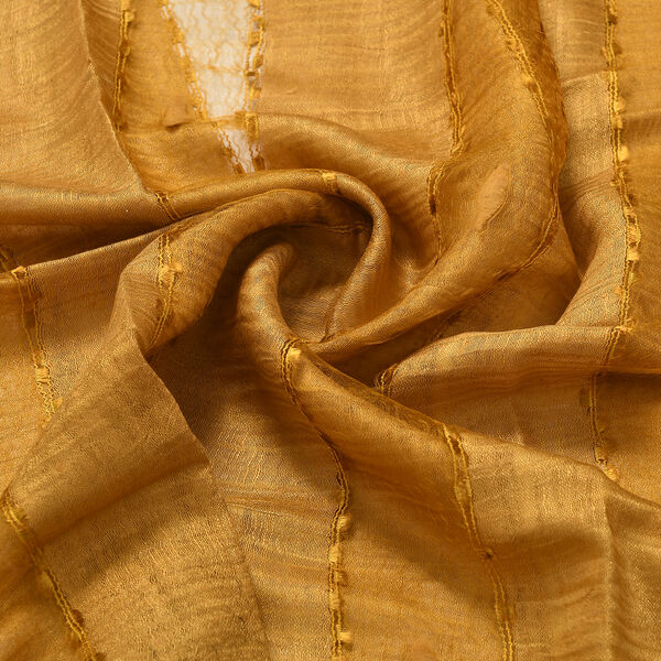 Modal-Seide-Schal, Streifendesign, 175x60 cm, Gold image number 6