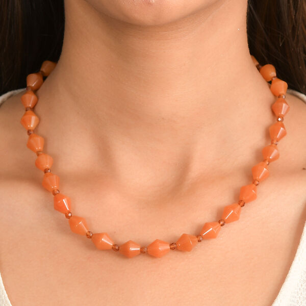 EVER TRUE Rotes Aventurin, Hessonit Granat Halskette ca. 45 cm Nickelfreies Messing ca. 200.00 ct image number 2