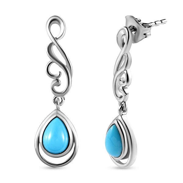 Amerikanischer, nat&uuml;rlicher Sleeping Beauty T&uuml;rkis Ohrringe 925 Silber platiniert ca. 1.32 ct image number 4