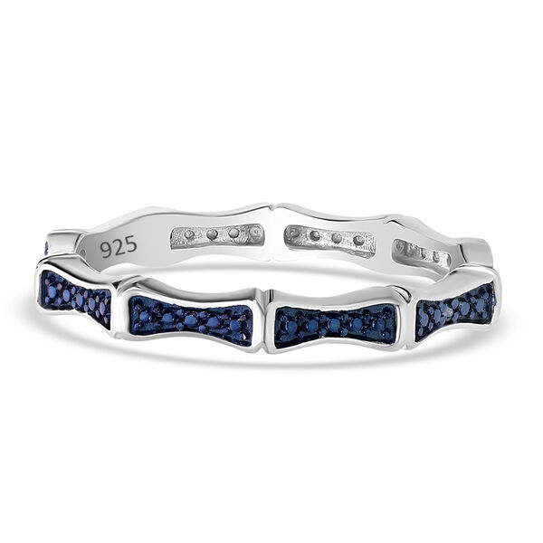 Blauer Diamant Ring, 925 Silber platiniert, (Größe 18.00) image number 0