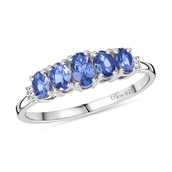 D&rsquo;Joy Tansanit und Diamant Ring, 925 Silber platiniert - 0,90 ct. image number 3