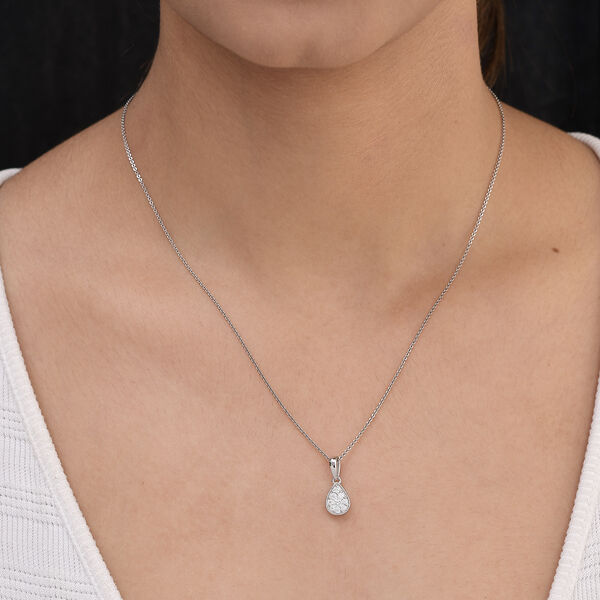 88 Facetten Moissanit Anhänger 925 Silber platiniert ca. 0,31 ct image number 2