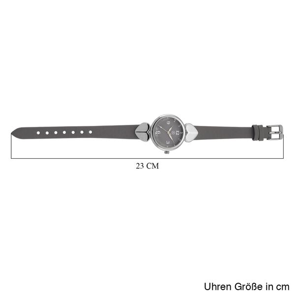 STRADA Uhr mit PC21S Japan-Uhrwerk, Edelstahl-Mesh-Armband, Graufarben mit Kristallzifferblatt,, Grau image number 7