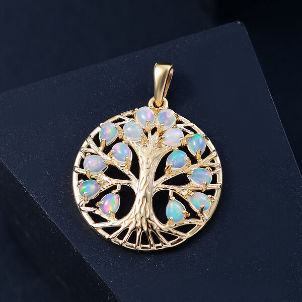 AA &auml;thiopischer Opal-Anh&auml;nger, 925 Silber mit Gelbgold Vermeil - 1,46 ct. image number 2