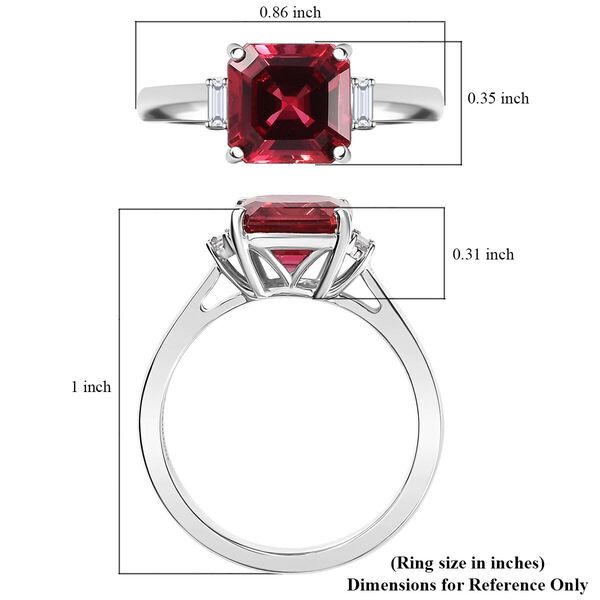 LUXURIANT DIAMOND- zertifiziert und geprüft AAA Labor Padparadscha Saphir und Labor Diamant Ring in 417 Weißgold - 3,2 ct. image number 5