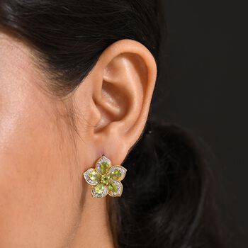 D&rsquo;Joy Peridot und Zirkon Ohrringe - 5,85 ct.