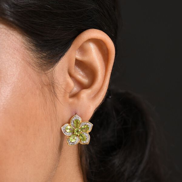D’Joy Peridot und Zirkon Ohrringe - 5,85 ct. image number 3