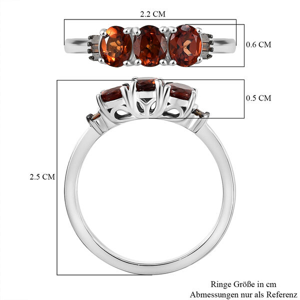 D'Joy AAA Hessonit Granat und roter Diamant Ring - 1,37 ct. image number 6