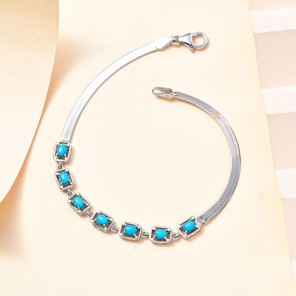 AA Sleeping Beauty T&uuml;rkis Armband ca. 19 cm 925 Silber rhodiniert ca. 1.25 ct image number 2