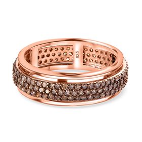 Natürlicher Champagner Diamant Anti-Stress Spinning Ring, ca. 1,00 ct.