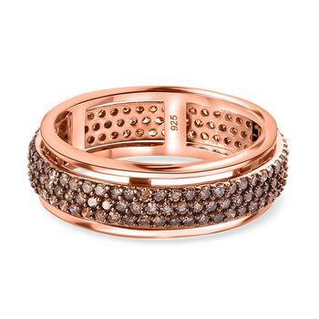 Nat&uuml;rlicher Champagner Diamant Anti-Stress Spinning Ring, ca. 1,00 ct.