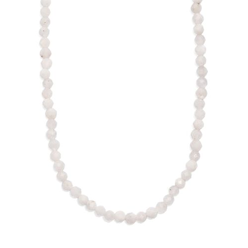Weißer Mondstein Halskette ca. 50 cm 925 Silber rhodiniert ca. 28,00 ct. image number 0