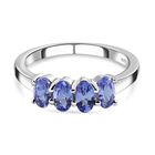 AA Tansanit-Ring, 925 Silber platiniert (Größe 16.00) ca. 0,93 ct