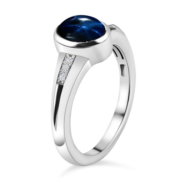 Blauer Sternsaphir und Zirkon-Ring - 2,02 ct. image number 5