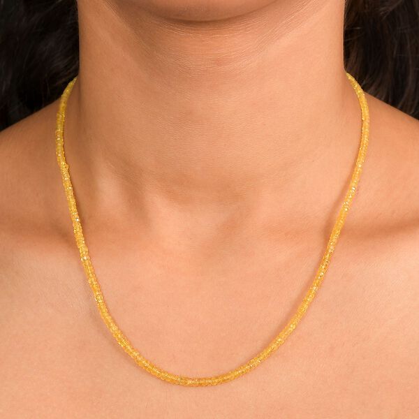 AA Gelber Saphir Halskette ca. 45 cm 925 Silber 750 Gelbgold Vermeil ca. 45,00 ct. image number 3