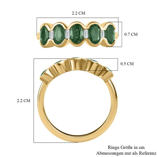 Kagem sambischer Smaragd und Zirkon-Ring - 1,19 ct. image number 6