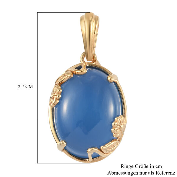 Blauer Onyx Anh&auml;nger 950 Kupfer Ionenbeschichtetes Gold Platin ca. 9,28 ct image number 6