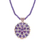 D'Joy AAA Rose De France Amethyst Schmuckset ca. 45 cm 925 Silber 750 Roségold Vermeil ca. 42,11 ct.