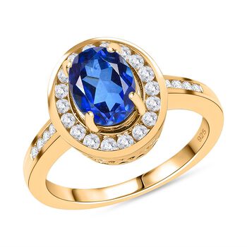 Tansanit-Farbe Quarz und Zirkon Ring - 2,80 ct.