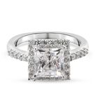 LUSTRO STELLA Hergestellt mit ZIRKONIA Ring 925 Silber Platin-Überzug (Größe 21.00) ca. 4,05 ct image number 0