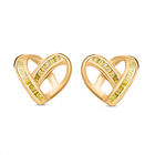 Gelbe Diamant Ohrstecker, 925 Silber Gelbgold Vermeil, ca. 0.15 ct