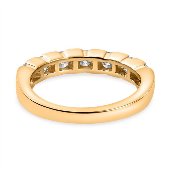 Moissanit Ring, 925 Silber Gelbgold Vermeil, (Größe 16.00) ca. 0.74 ct image number 7