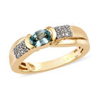 Kambodschanischer blauer Zirkon Ring 925 Silber vergoldet  ca. 0,86 ct image number 3