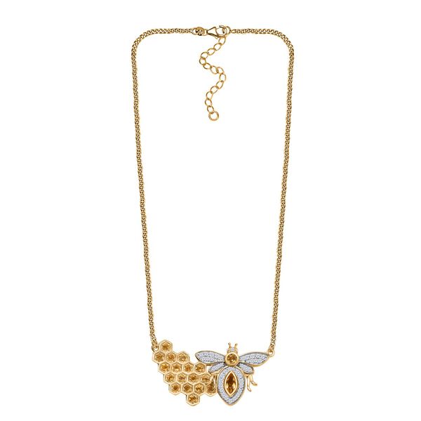 AA Citrin Halskette ca. 45 cm 925 Silber 750 Gelbgold Vermeil ca. 1,61 ct. image number 5