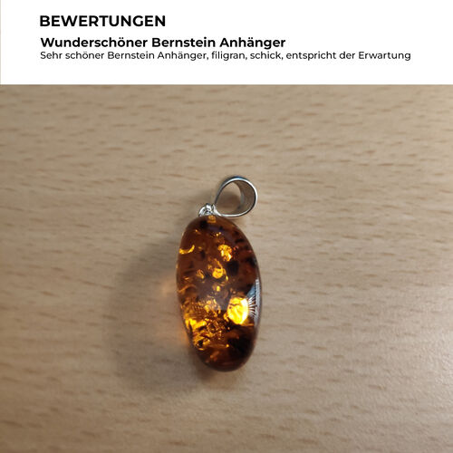 Natürlicher, baltischer Bernstein Anhänger, 925 Silber ca. 10.00 ct image number 1