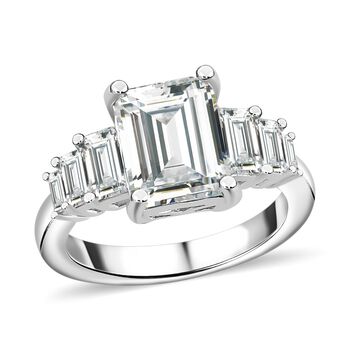 Moissanit Ring 925 Silber rhodiniert (Gr&ouml;&szlig;e 16.00) ca. 3,48 ct