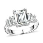 Moissanit Ring 925 Silber rhodiniert (Größe 16.00) ca. 3,48 ct