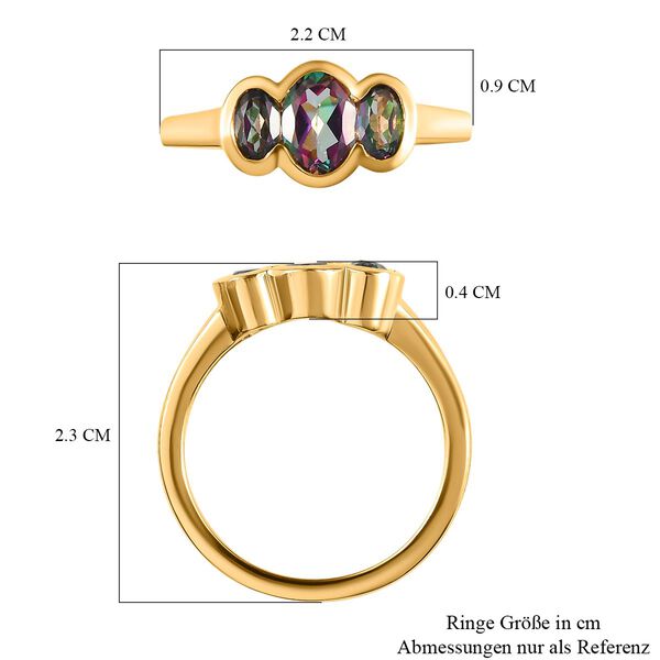 Nordlicht Mystischer Topas Ring, 925 Silber vergoldet, ca. 1.55 ct image number 7