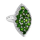 Natürlicher Chromdiopsid-Ring, 925 Silber platiniert (Größe 18.00) ca. 4.54 ct