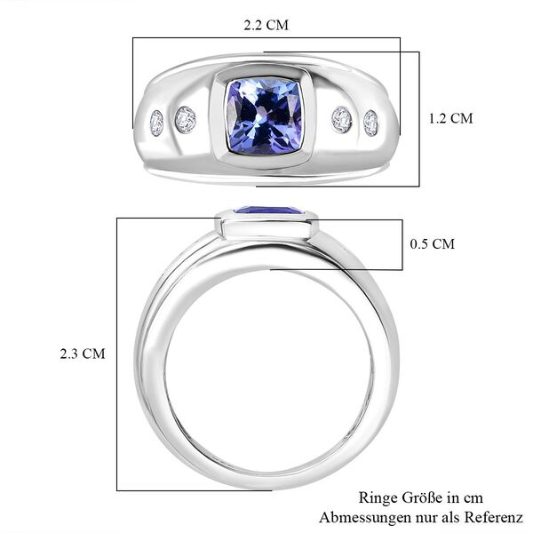 AA Tansanit, Moissanit Ring 925 Silber rhodiniert (Gr&ouml;&szlig;e 17.00) ca. 1,42 ct image number 7