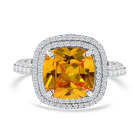 Gelber und wei&szlig;er Zirkonia-Ring - 9,62 ct.