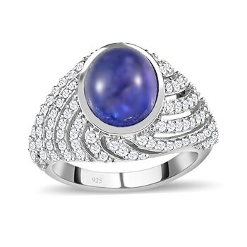 Tansanit und Zirkon Ring - 4,64 ct.